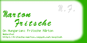 marton fritsche business card